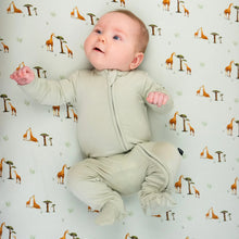 Load image into Gallery viewer, Belan.J Baby Footed Zipper Sleeper - Sage
