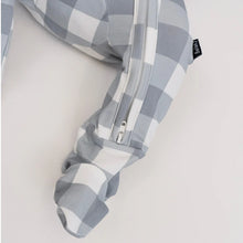 Load image into Gallery viewer, Belan.J Baby Footed Zipper Sleeper - Denim Plaid

