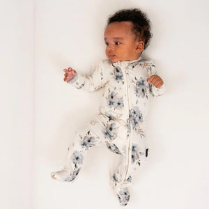 Belan.J Baby Girls Footed Zipper Sleeper - Frosty Floral