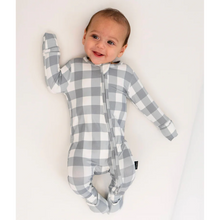 Load image into Gallery viewer, Belan.J Baby Footless Zipper Sleeper - Denim Plaid
