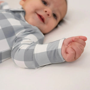 Belan.J Baby Footless Zipper Sleeper - Denim Plaid