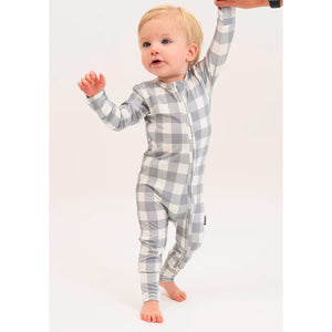 Belan.J Baby Footless Zipper Sleeper - Denim Plaid
