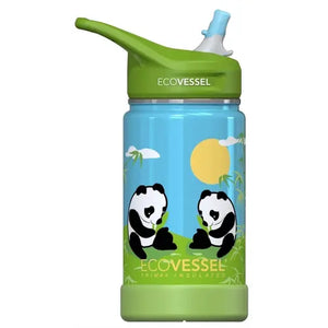 EcoVessel Frost - 12 oz Insulated Stainless Steel Water Bottle with Straw