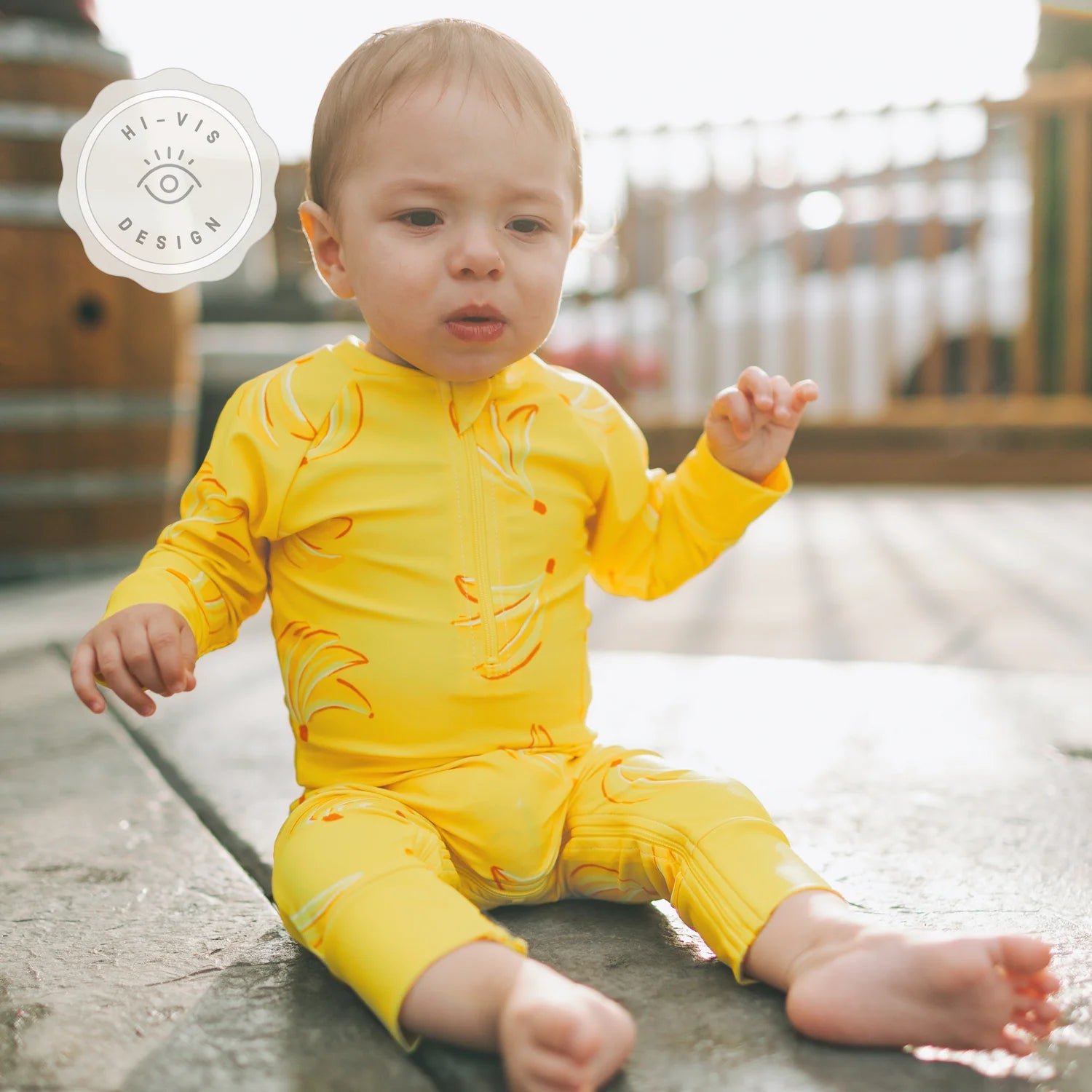 Honeysuckle Swim Full Zipper Sunsuit - Banan-za! – Chicken Little Shop