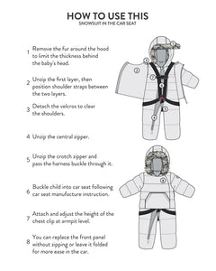 deux par deux Baby Girls One Piece Baby Hooded Snowsuit - Printed Vintage Flowers Designed For Car Seat