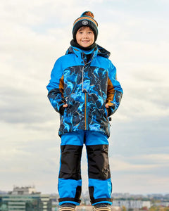 deux par deux Boys Two Piece Snowsuit Royal Blue Printed Storm Chicken Little Shop