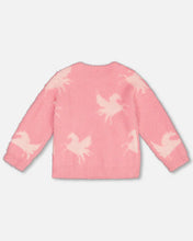Load image into Gallery viewer, deux par deux Girls Fuzzy Knit Unicorn Sweater - Pink

