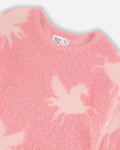 Load image into Gallery viewer, deux par deux Girls Fuzzy Knit Unicorn Sweater - Pink
