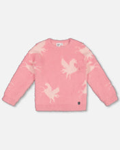 Load image into Gallery viewer, deux par deux Girls Fuzzy Knit Unicorn Sweater - Pink
