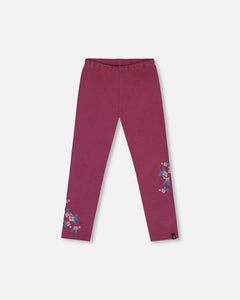 Girls burgundy leggings 2025
