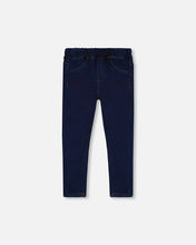 Load image into Gallery viewer, deux par deux Girls Plush Lined Denim Jeggings - Dark Blue
