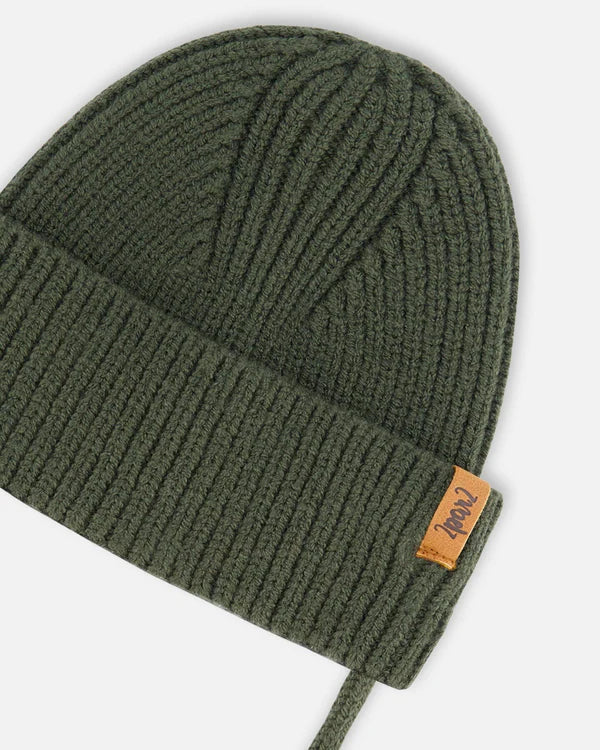 deux par deux Baby Mid Season Knit Hat w/Strings