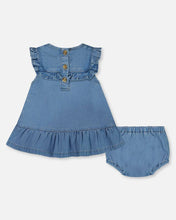 Load image into Gallery viewer, deux par deux Baby Girls Light Soft Denim Dress And Bloomer Set
