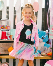 Load image into Gallery viewer, deux par deux Girls Organic Cotton Racerback Tank Top - Black And Candy Machine
