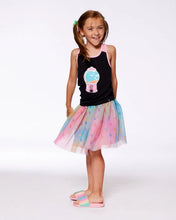 Load image into Gallery viewer, deux par deux Girls Organic Cotton Racerback Tank Top - Black And Candy Machine
