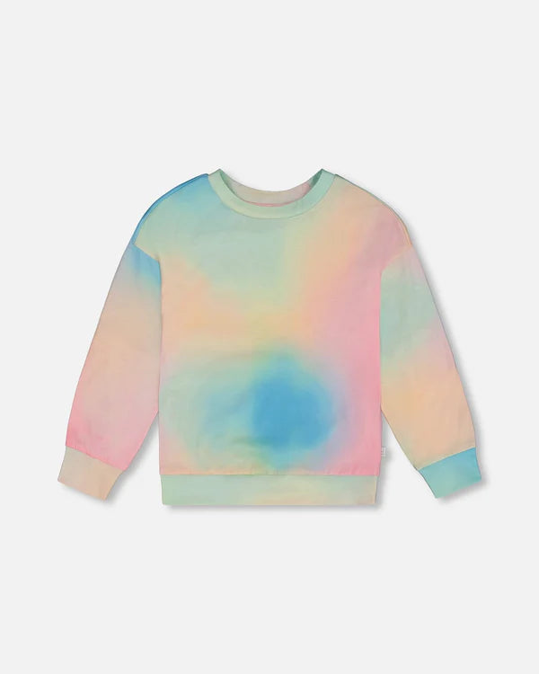 deux par deux Girls Printed Long Sleeve Top - Multicoloured Tie Dye