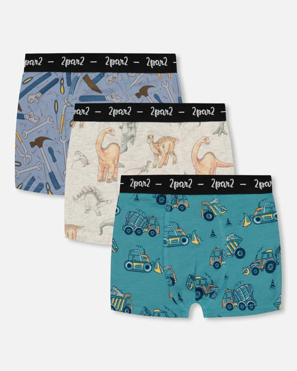 deux par deux Boys Printed Boxers - 3PK