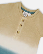 Load image into Gallery viewer, deux par deux Baby Boys One-Piece Romper - Gradient Beige And Teal
