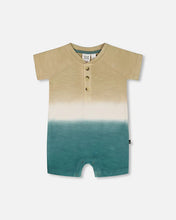 Load image into Gallery viewer, deux par deux Baby Boys One-Piece Romper - Gradient Beige And Teal
