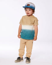 Load image into Gallery viewer, deux par deux Boys Short Sleeve Tee - Gradient Beige And Teal
