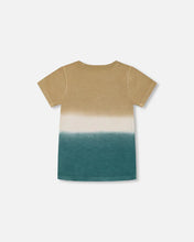 Load image into Gallery viewer, deux par deux Boys Short Sleeve Tee - Gradient Beige And Teal
