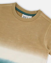 Load image into Gallery viewer, deux par deux Boys Short Sleeve Tee - Gradient Beige And Teal
