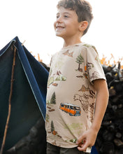 Load image into Gallery viewer, deux par deux Boys Printed Organic Cotton Tee - Camping Beige
