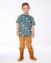 Load image into Gallery viewer, deux par deux Boys Printed Organic Cotton Tee - Teal
