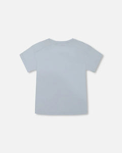 deux par deux Boys Short Sleeve Graphic Tee - Blue Wave And Ramen