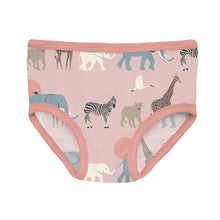 Load image into Gallery viewer, Kickee Pants Girls Print Underwear Set of 3 - Baby Rose Just So Animals, Natural &amp; Blush Native Tribal Lore
