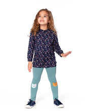 Load image into Gallery viewer, deux par deux Girls Tunic And Leggings Set - Navy Floral
