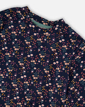 Load image into Gallery viewer, deux par deux Girls Tunic And Leggings Set - Navy Floral
