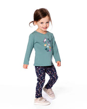 Load image into Gallery viewer, deux par deux Girls Jersey Leggings - Navy Floral
