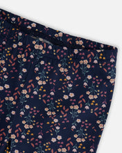 Load image into Gallery viewer, deux par deux Girls Jersey Leggings - Navy Floral
