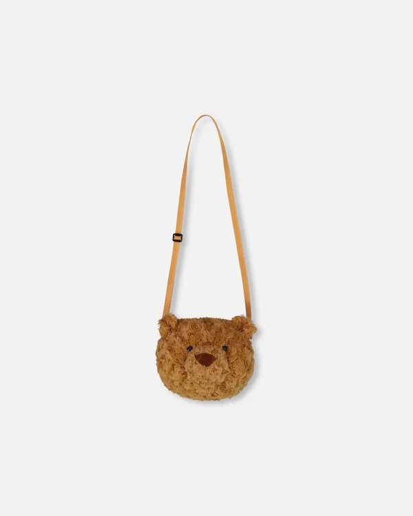 deux par deux Girls Plush Teddy Bag - Caramel Brown