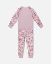 Load image into Gallery viewer, deux par deux Girls Organic Cotton Two-Piece Pajamas Lilac Cat Print
