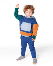 Load image into Gallery viewer, deux par deux Boys Fleece Sweatpants With Articulated Knees - True Navy
