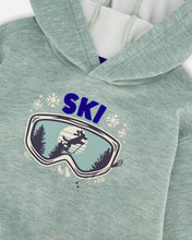 Load image into Gallery viewer, deux par deux Boys Super Soft Hooded Brushed Jersey Sweatshirt With Graphic Print - Green
