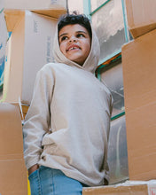 Load image into Gallery viewer, deux par deux Boys Long Sleeve Super Soft Brushed Jersey Hooded Tee - Heather Beige
