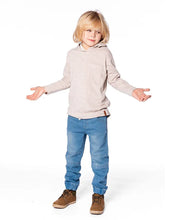 Load image into Gallery viewer, deux par deux Boys Long Sleeve Super Soft Brushed Jersey Hooded Tee - Heather Beige
