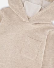 Load image into Gallery viewer, deux par deux Boys Long Sleeve Super Soft Brushed Jersey Hooded Tee - Heather Beige
