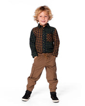 Load image into Gallery viewer, deux par deux Boys Long Sleeve Flannel Shirt - Yellow And Green
