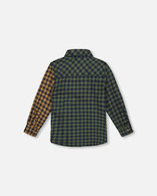 Load image into Gallery viewer, deux par deux Boys Long Sleeve Flannel Shirt - Yellow And Green
