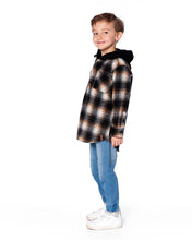 Load image into Gallery viewer, deux par deux Boys Flannel Shirt - Black And Brown
