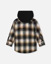 Load image into Gallery viewer, deux par deux Boys Flannel Shirt - Black And Brown
