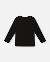 Load image into Gallery viewer, deux par deux Boys Long Sleeve Cotton Jersey Bicycle Tee Shirt - Black
