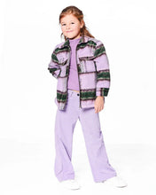 Load image into Gallery viewer, deux par deux Girls Zipped Plaid Overshirt - Mauve And Green

