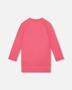 deux par deux Girls Rainbow Tunic Tee With Embroidery - Candy Pink