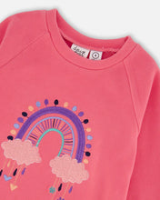 Load image into Gallery viewer, deux par deux Girls Rainbow Tunic Tee With Embroidery - Candy Pink
