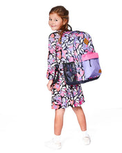 Load image into Gallery viewer, deux par deux Kids Backpack - Black Retro Flower Print
